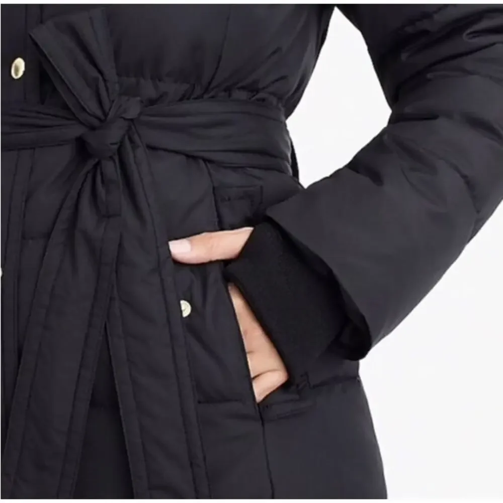 J. Crew Black Wintress Down Filled Winter Puffer Coat with Hood